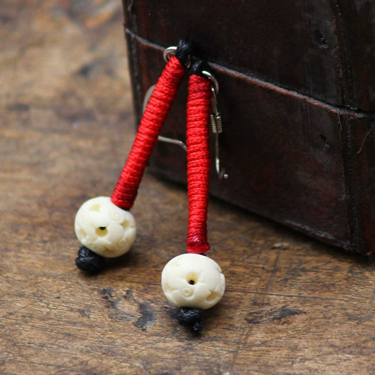 Bohemian Style Single Wear Peacock Fur Earrings