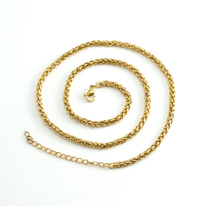 Steel Gold Keel Chain Pendant Finished Necklaces