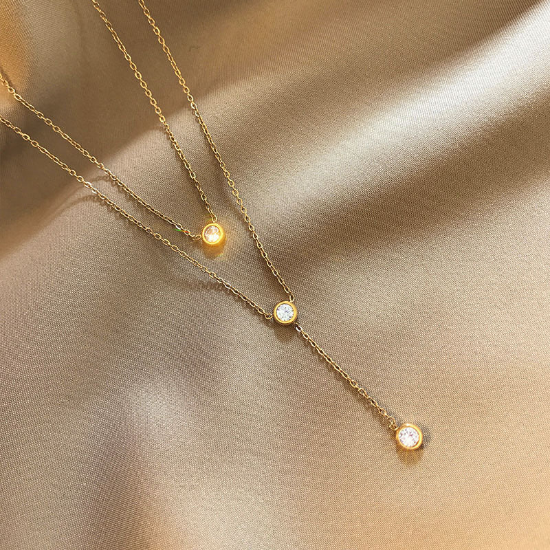 Steel Fairy Rose Gold Clavicle Chain Necklaces