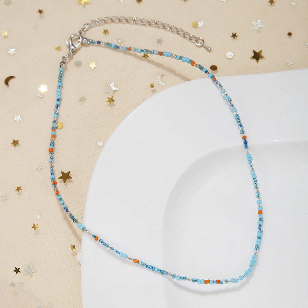 Women's Style Sweet Dopamine Small Beads Beaded Girly Rainbow Necklaces