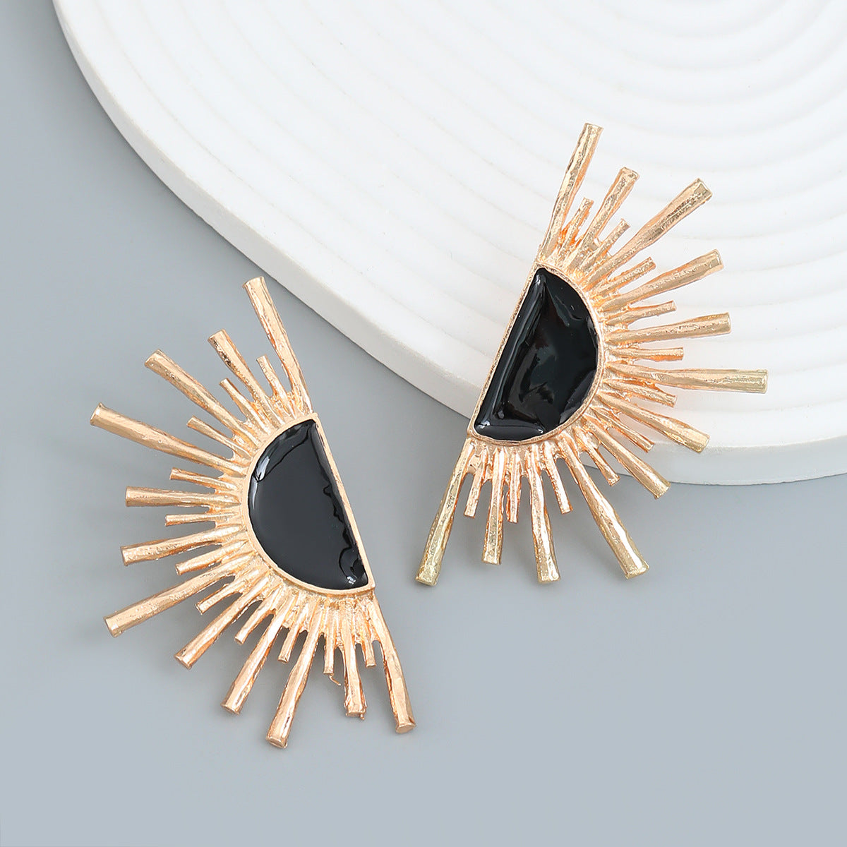 Spring Sunflower Female Alloy Dripping Flower Earrings