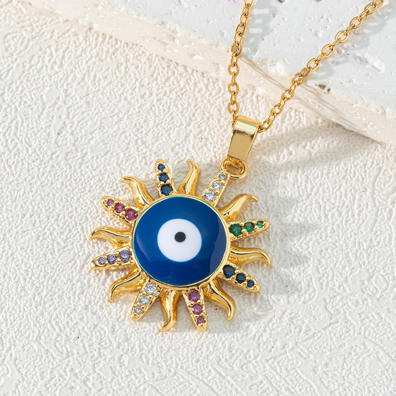Wind Devil's Eye French Oil Drop Necklaces