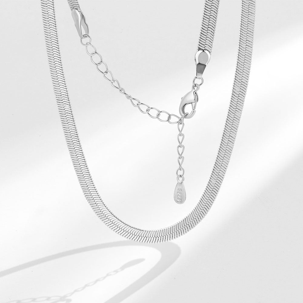 Women's Simple Flat Chain Snake Bones Blade Necklaces