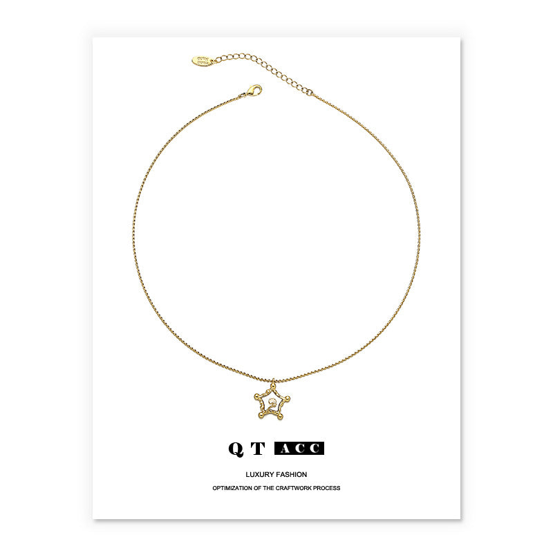 Colliers en laiton plaqué or, Style Vintage français, niche exquise, à la mode