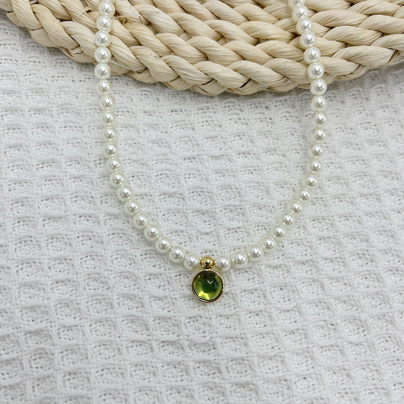 Colliers en pierre porte-bonheur pour femmes, chaîne de clavicule, pierre de naissance