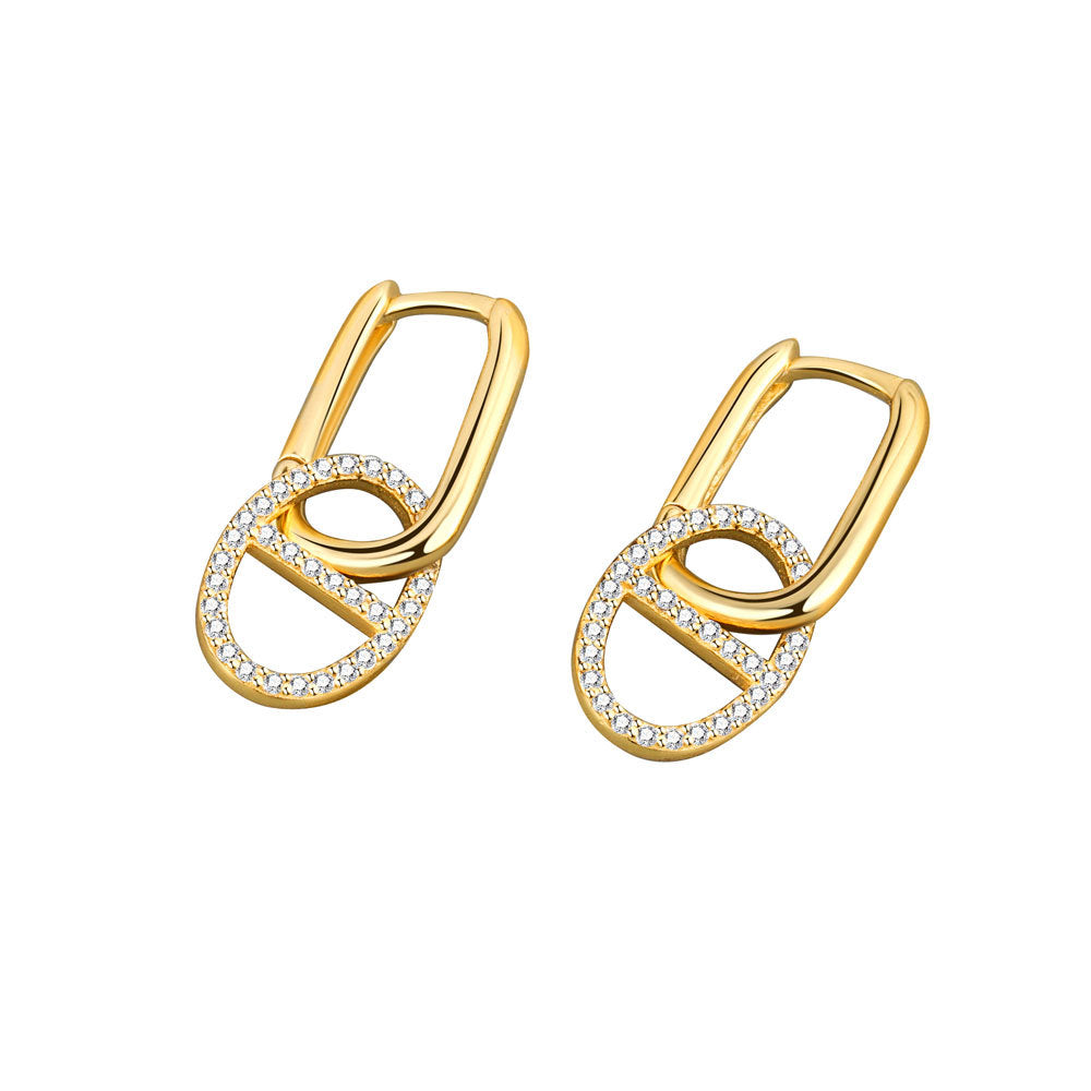 Women's Fashion Micro Inlaid Zircon Pig Nose Earrings