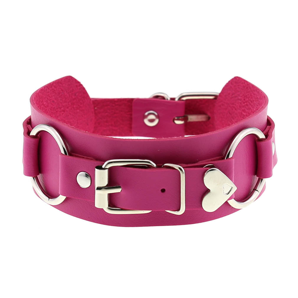 Colliers de ceinture personnalisés en cuir punk Heart Love