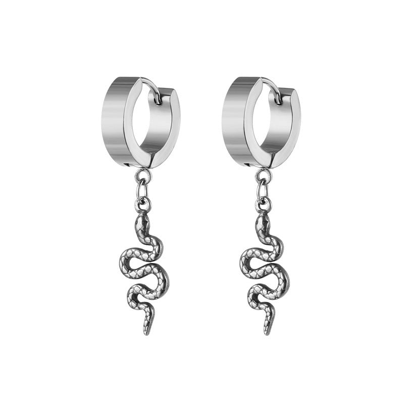 Herren Vintage Edelstahl Stil Feder Ohrclip Trendige Ohrringe
