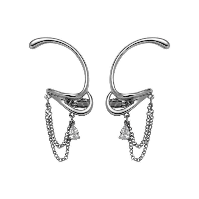 Women's Cold Diamond Ear Clip Earless Fashion Trendy Earrings
