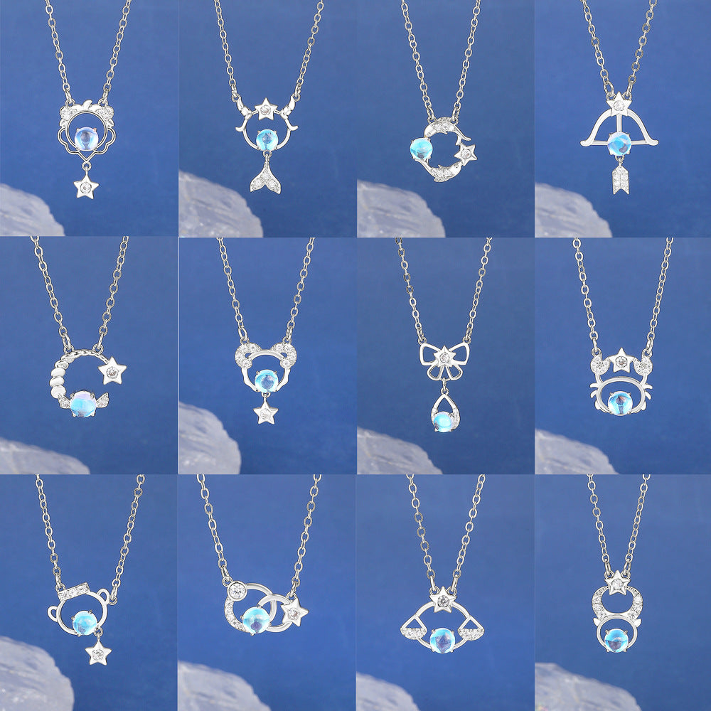 Colliers cloutés de diamants en cuivre de personnalité gracieuse féminine