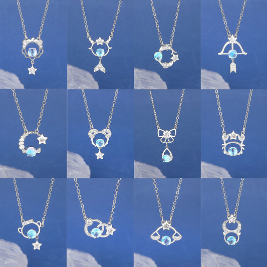 Female Graceful Personality Copper Diamond Studded Necklaces