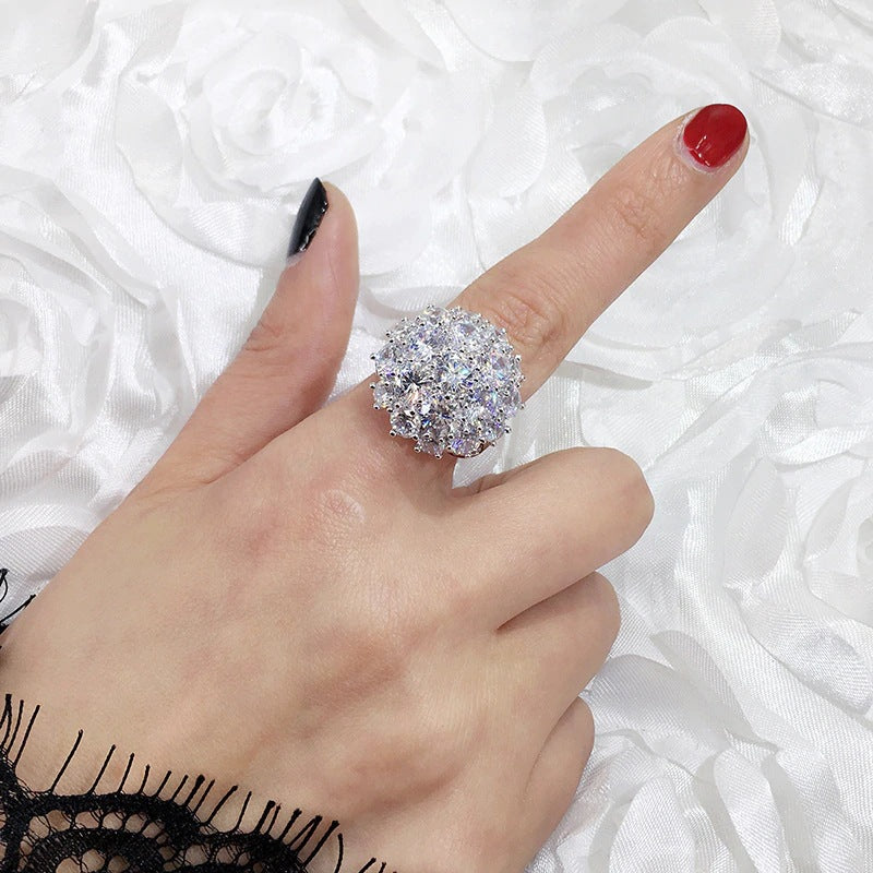 Luxury Style Exaggerated And Personalized Flower Rings