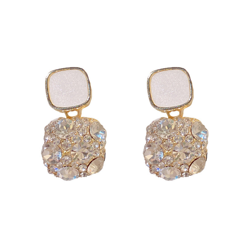 Women's Trendy Refined Rhinestone Square High-grade Simple Rings