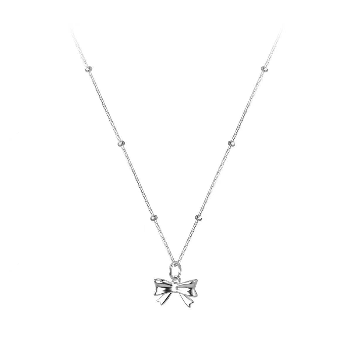 Nœud de perles princesse pour femmes, colliers en acier titane à la mode simples