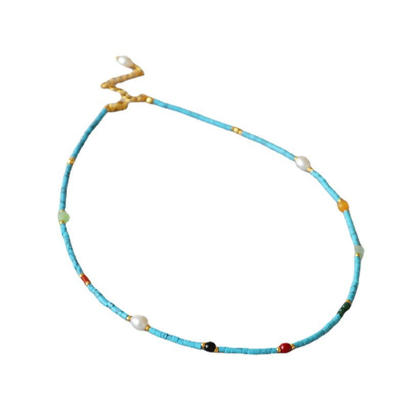 Colliers turquoise bleus de style palais occidental rétro