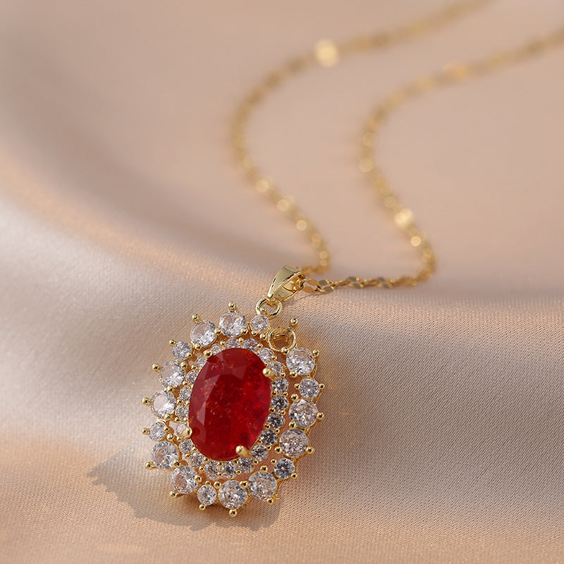Women's High-grade Color Zircon Light Luxury Temperament Necklaces