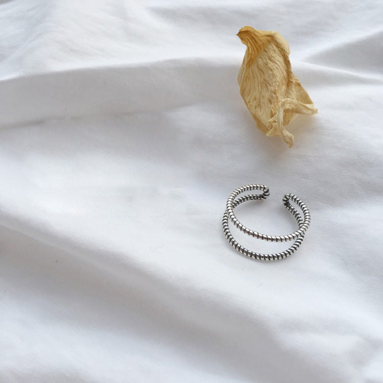 Geflochtene Retro-Ringe mit offenem Ende, leicht passende Vintage-Zeigefingerringe