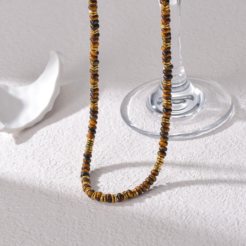 Steel Beaded Female Design Gold Plated Necklaces