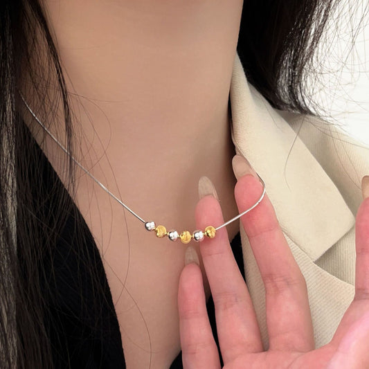 Colliers de perles simples en argent sterling avec petites perles