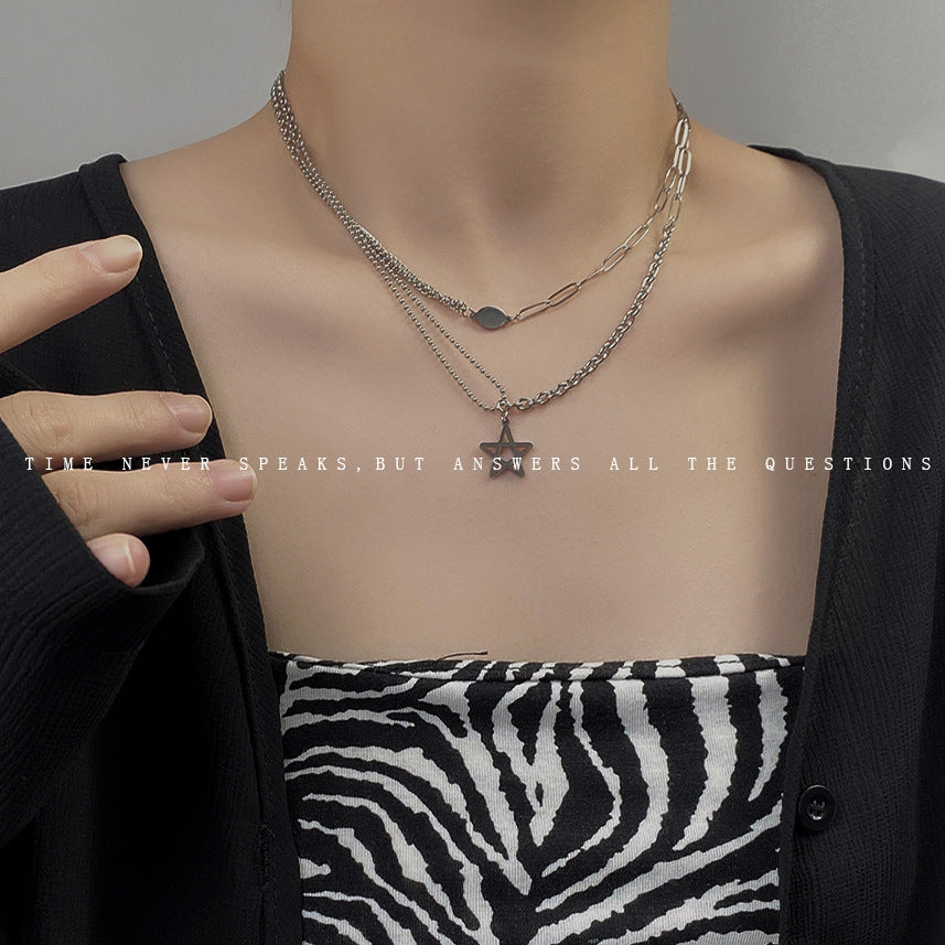 Women's Star Fashion Stitching Hip Hop Hot Clavicle Necklaces