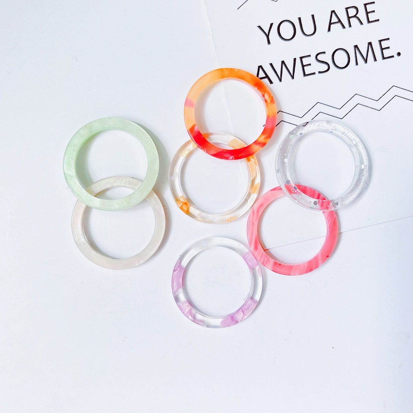 Acrylic Acetate Simple Fashion Young Personalized Rings