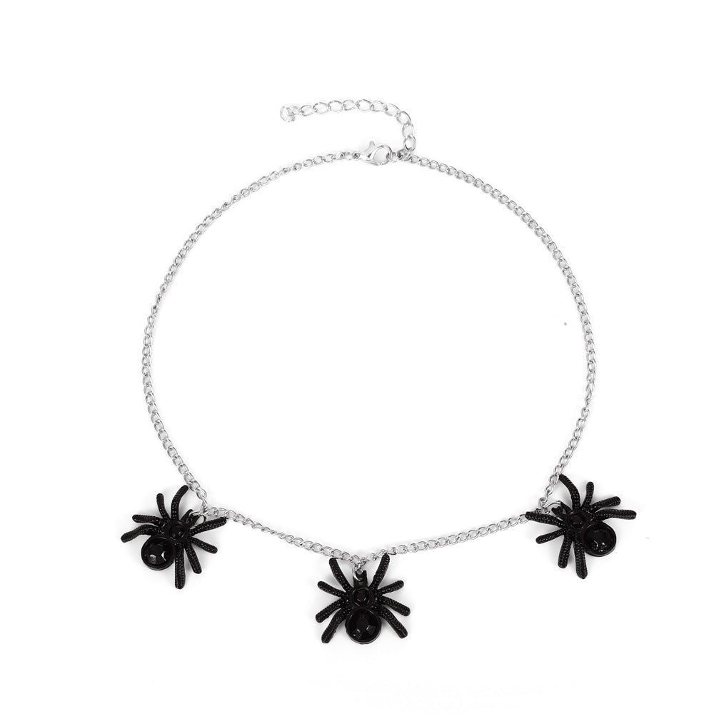 Black Spider Pendant Design Exaggerated Punk Necklaces