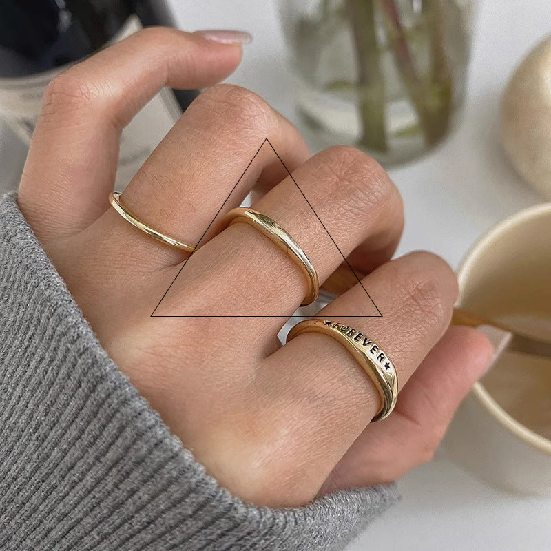 Letter Folding Female Index Finger Set Summer Personalized Opening Rings