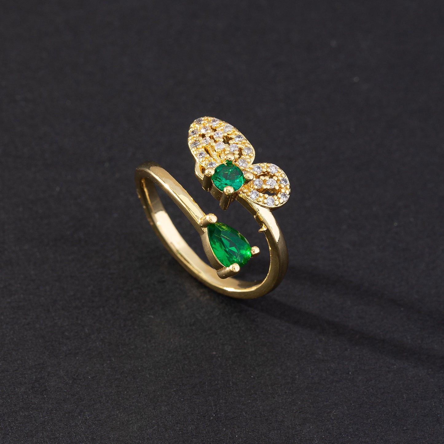 Ornament Affordable Luxury Style Double Zircon Female Rings