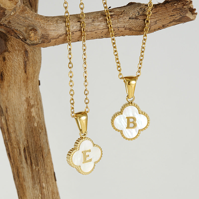 Women's Four-leaf Clover Pendant Stainless Steel Gold Necklaces