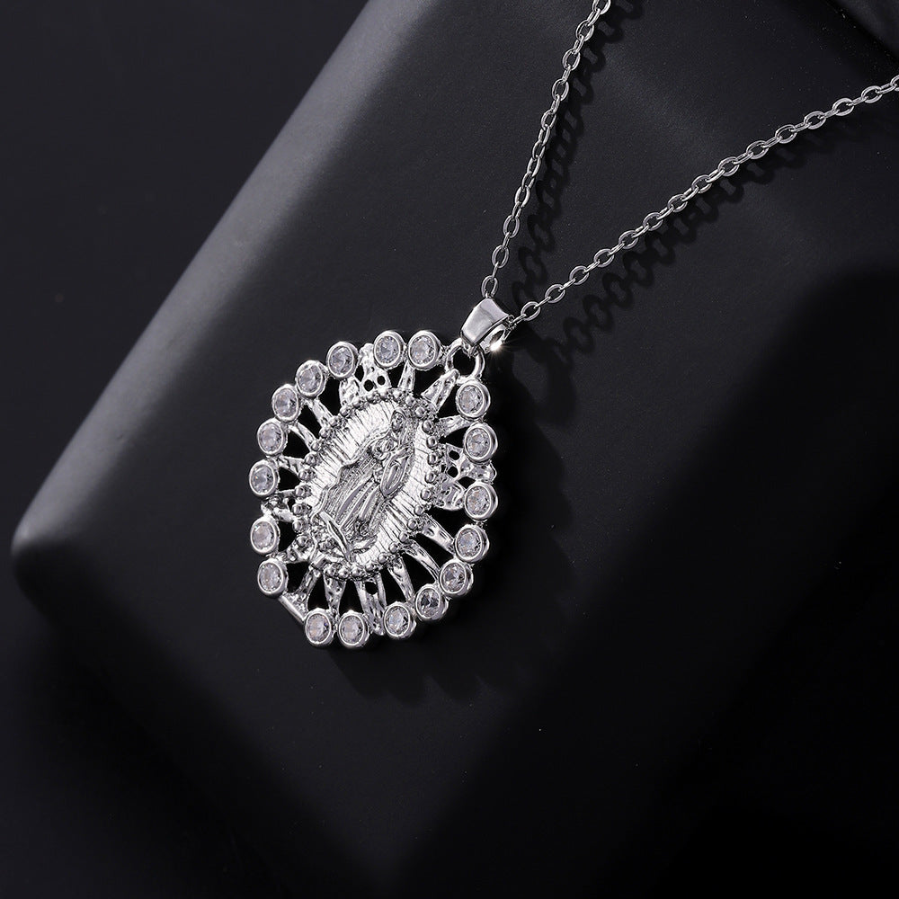 Ornament Vintage Virgin Mary Micro Pendant Necklaces