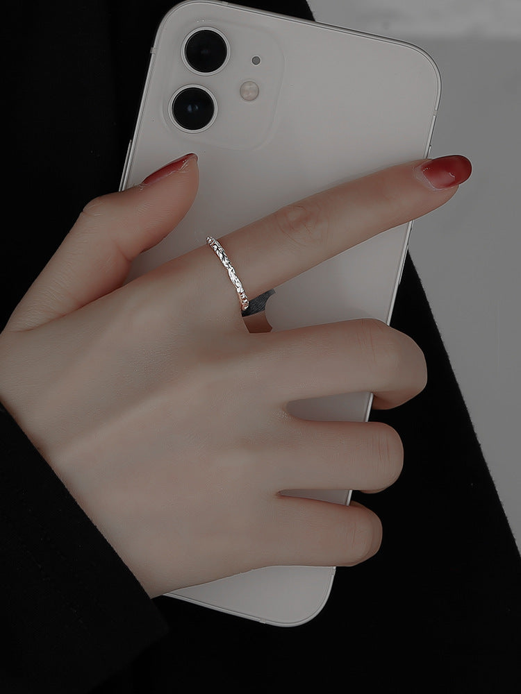 Texture Open Index Finger Female Design Rings