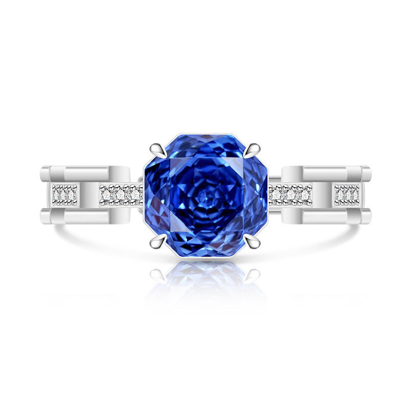 Rose Cut Inlaid Super Flash Fashion Live Ring