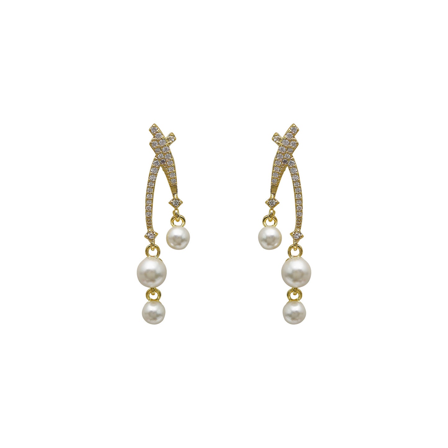 Listening Star River Pearl Long Slimming High-grade Big Earrings