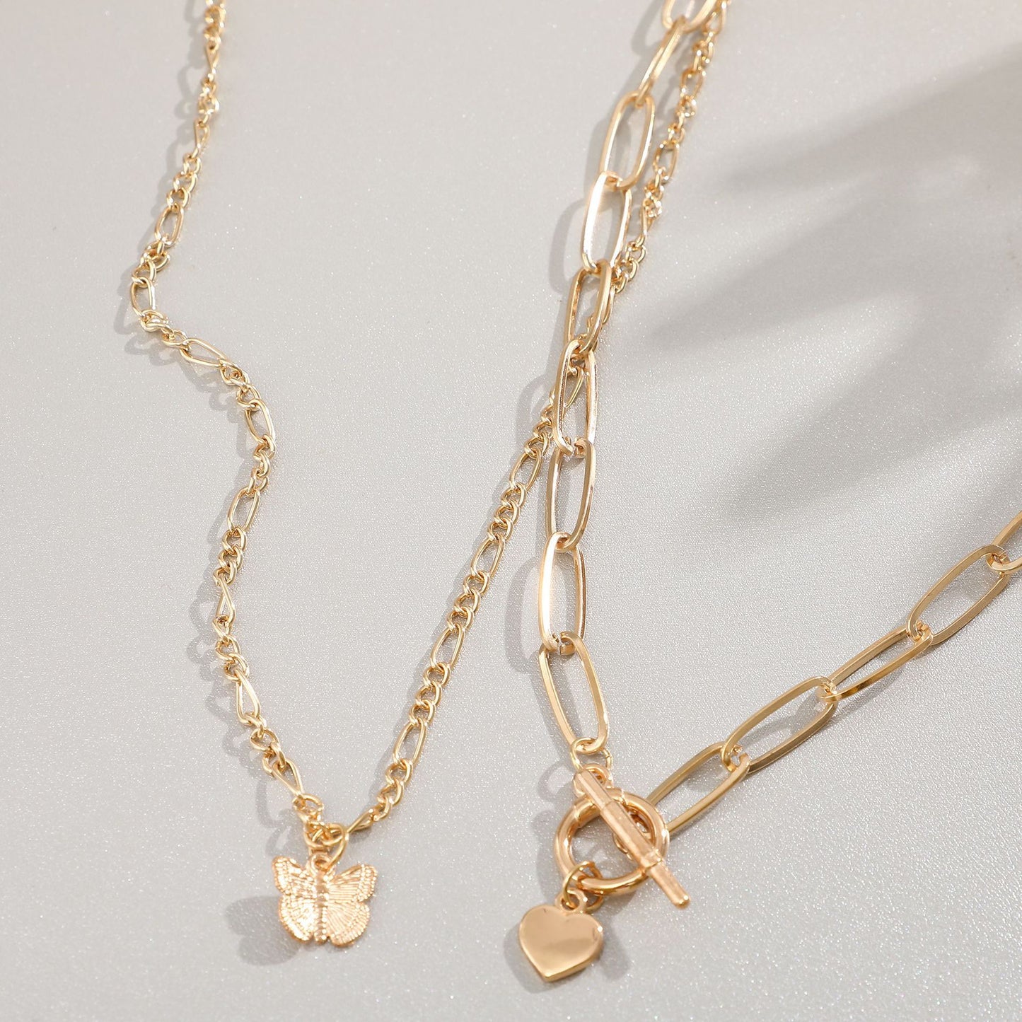 Pendentif personnalité créative chaîne épaisse double colliers