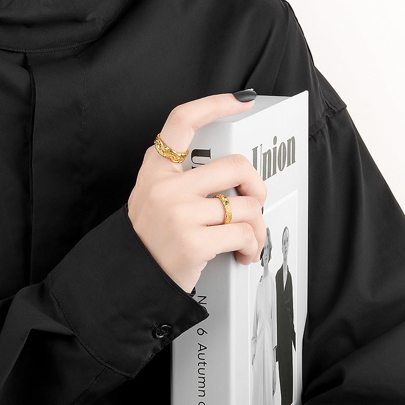 Women's Korean Style French Design Irregular Convex Rings