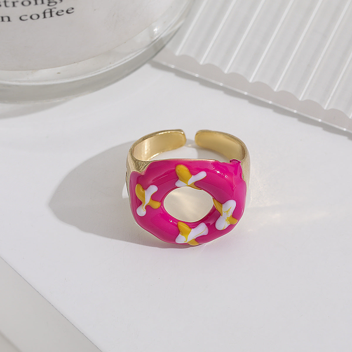 Creative Alloy Drip Donut Hip Hop Rings