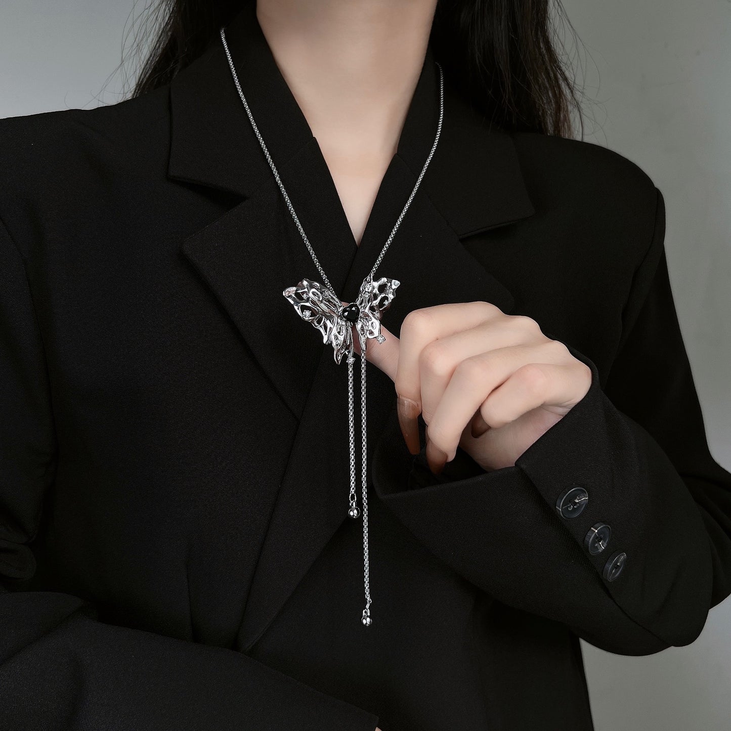Butterfly Sweater Chain Long Simple Coat Necklaces