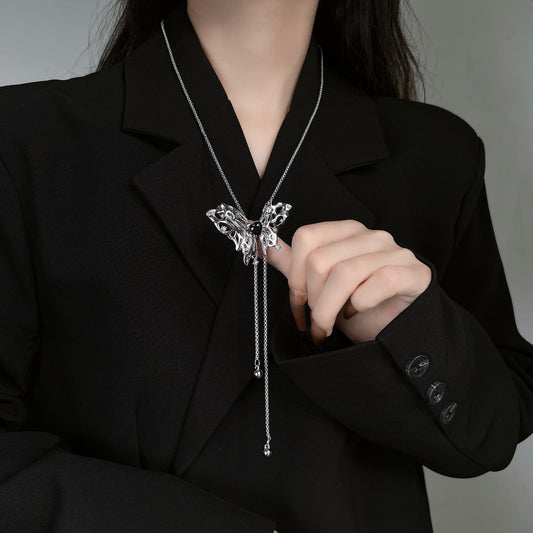 Butterfly Sweater Chain Long Simple Coat Necklaces