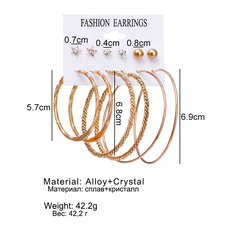 Storage Personality Big Circle Simple Set Earrings
