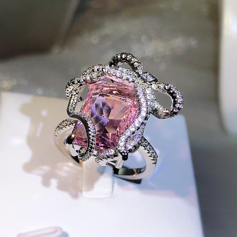Temperament Gemstone Micro Inlaid Zircon Fashion Rings