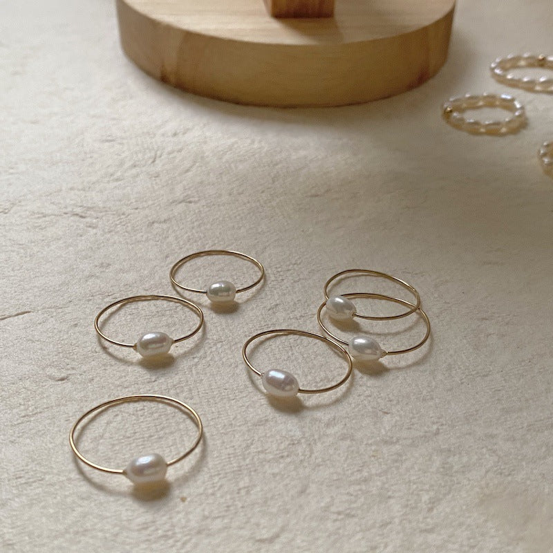 Women's Slim Bag Gold Stacked Washable Elegance Rings