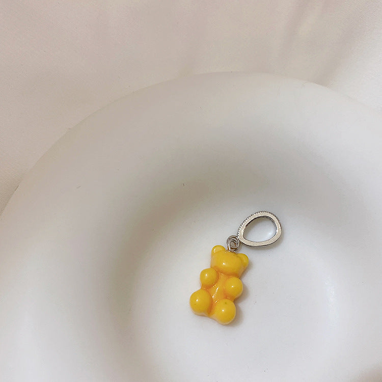 Colliers féminins avec pendentif Smiley en métal ours transparent