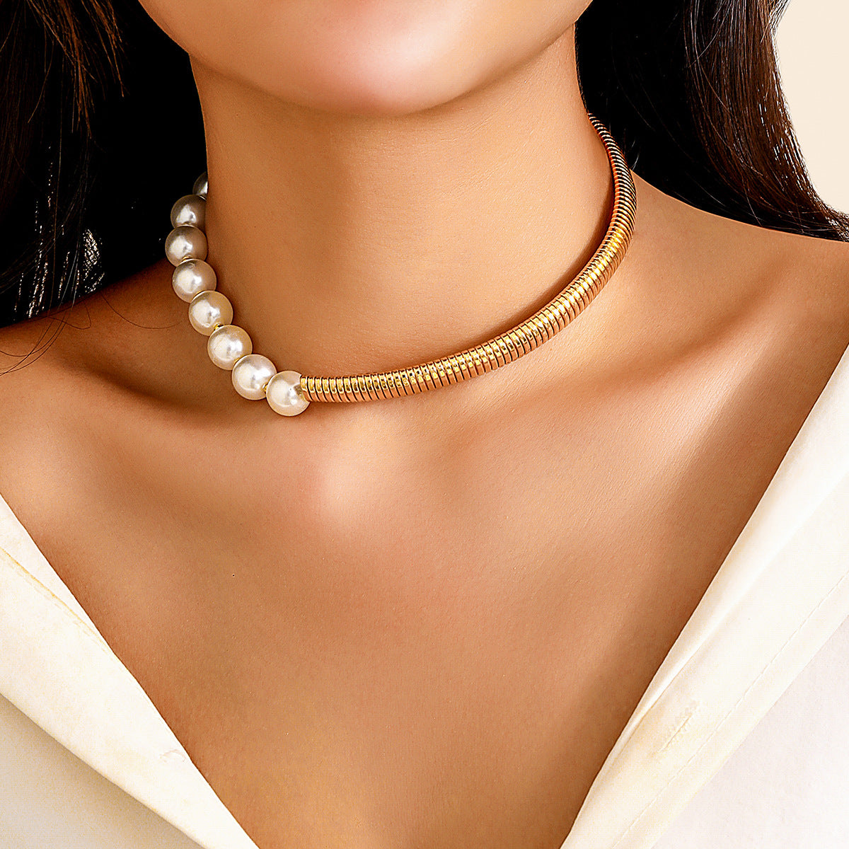 Collier Punk avec chaîne en os, ornement, colliers de Niche féminins