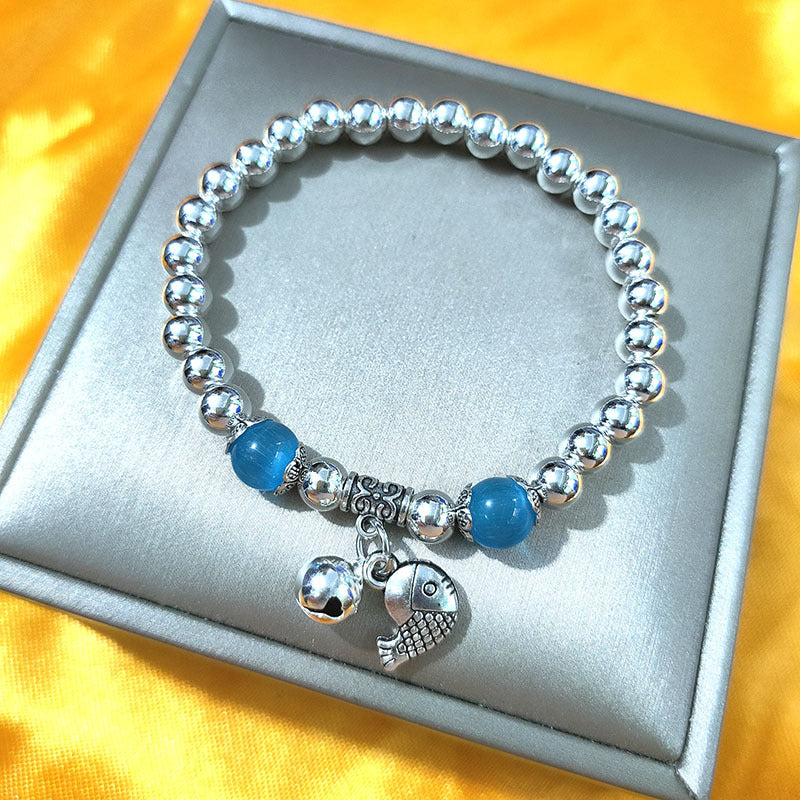 Kleine Armbänder im Ethno-Stil, Retro-Imitation von Sier-Perlen, Opal