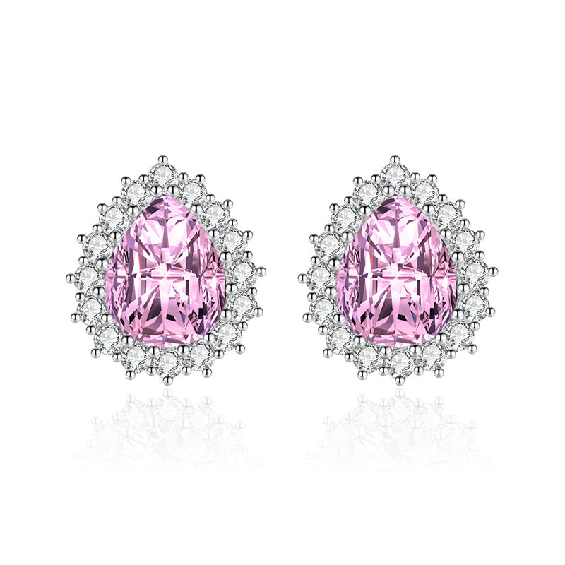 Ear Colored Gems Yellow Diamond Pink Earrings