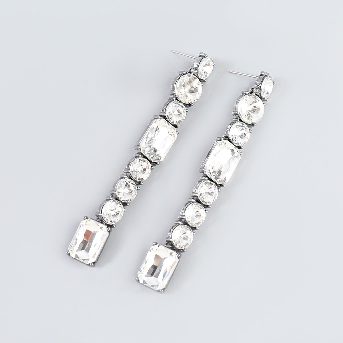 Damen-Ohrringe, modisch, Legierung, Diamant, Strass, geometrisch, lange Ohrringe