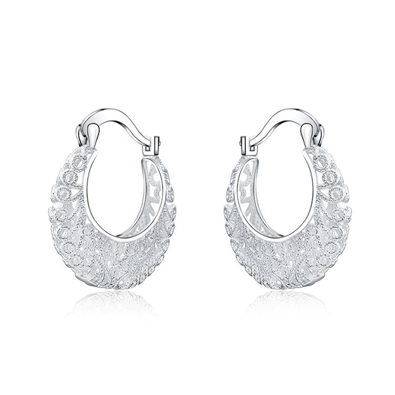 Women's Shi Retro Weaving Hollow Pattern Clip Flower Rings