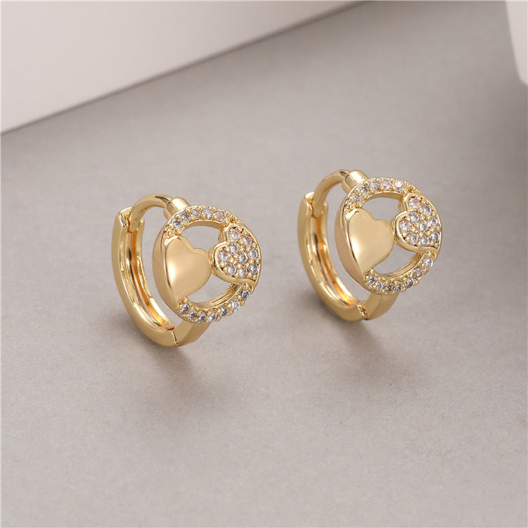 Women's Classic Style Simple Zircon Clip Temperamental Minority High-grade Ear Buckle