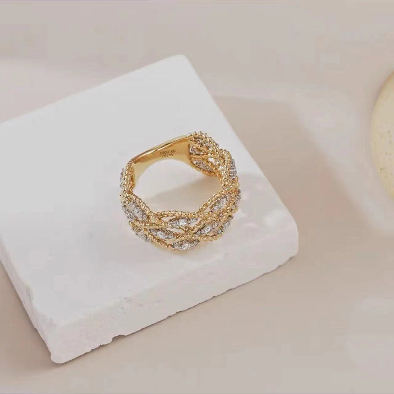 Carved Gold Vintage Court Style Hollow Pattern Rings