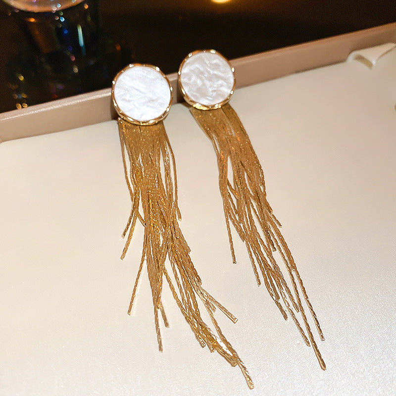 Long Love Heart Tassel Graceful Personality Earrings